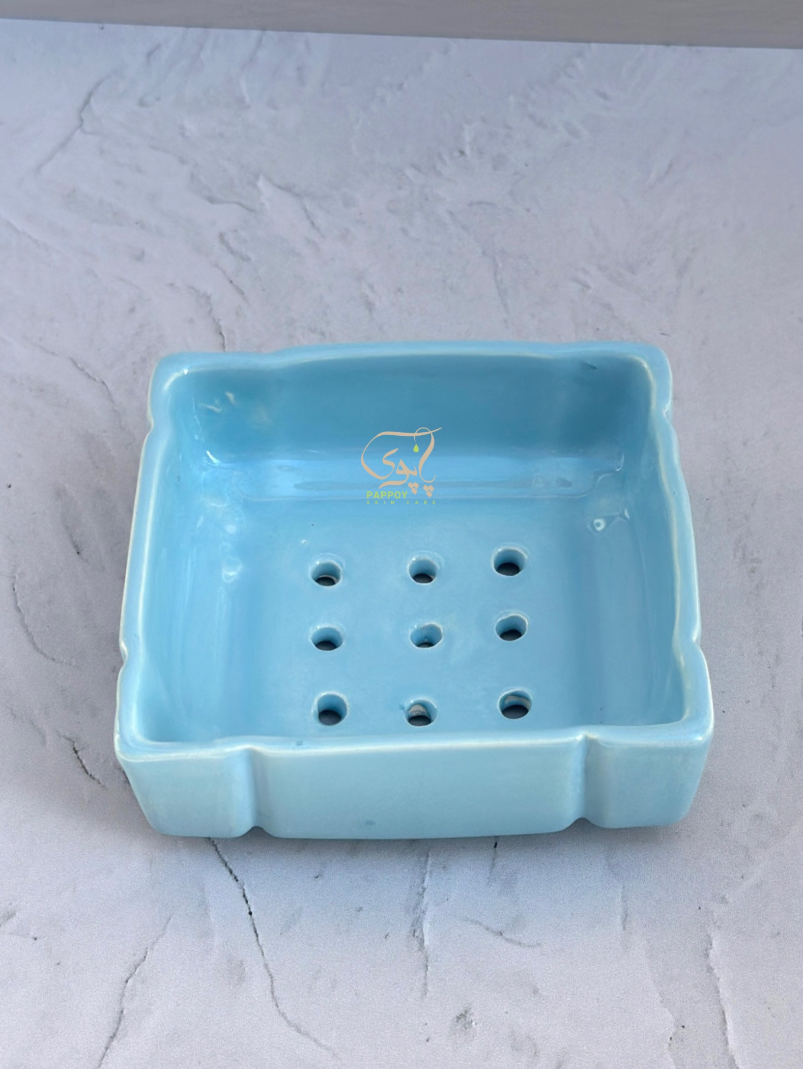 جاصابونی سرامیکی رنگ آبی روشن